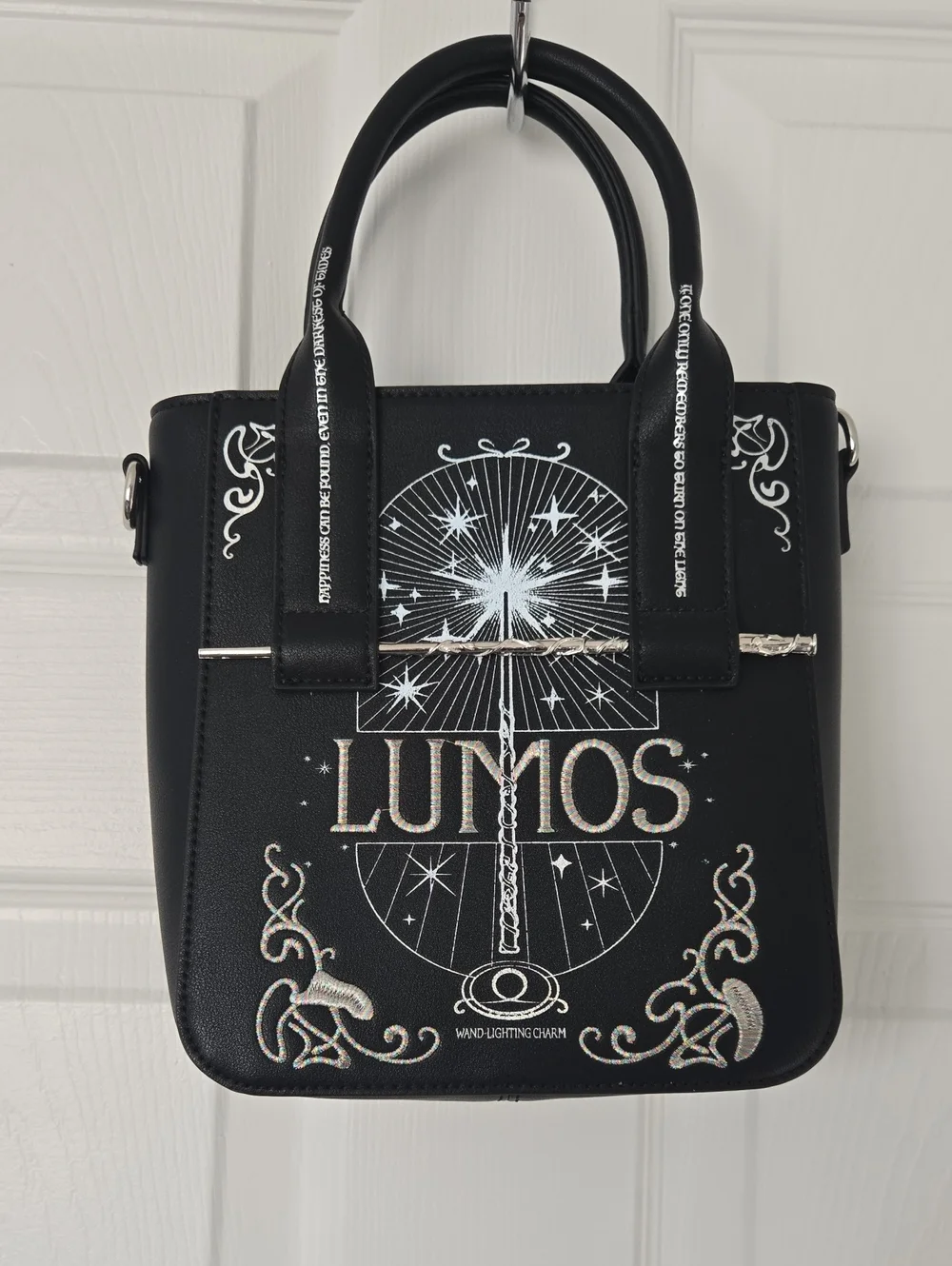 Fred Segal x Harry Potter Colab Lumos Black Women's Handbag with Wand Accent